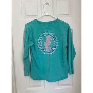 Teal Outer banks North Carolina Long-sleeved Shirt (Youth Large)